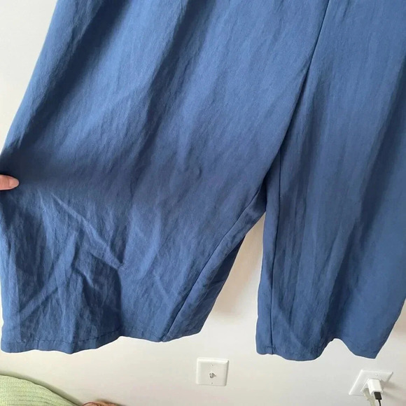 Pepaloves Wide Leg Bow  Jumpsuit Playsuit Navy Blue Size Small - Picture 3 of 7